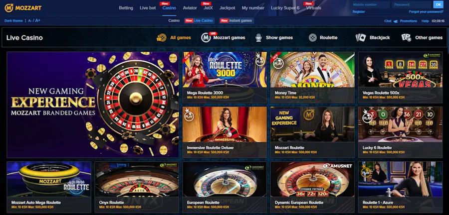 Mozzartbet Live Casino Screenshot